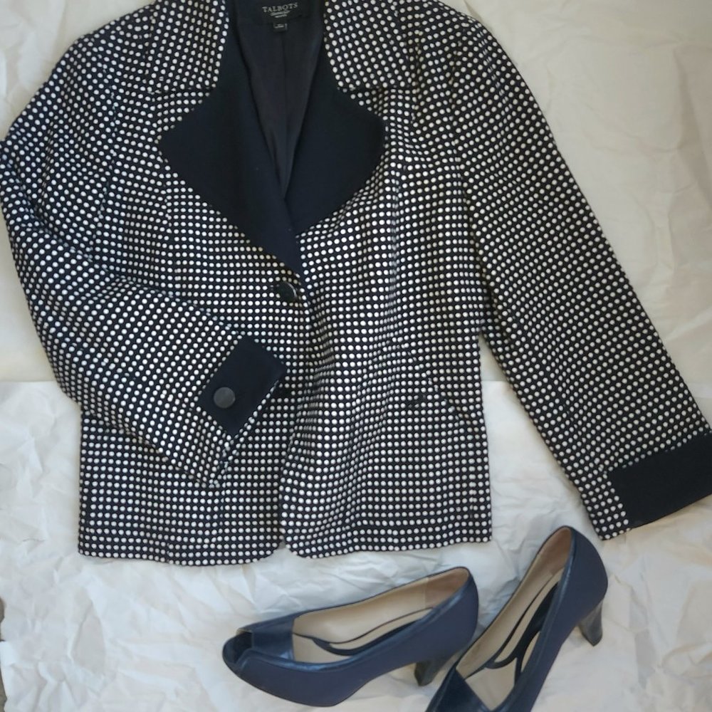 Chaqueta Blue Marine Talbots + zapato blue
